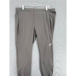 Asics Running Track Pants Mens XL 28" Gray Reflective Athletic Joggers
